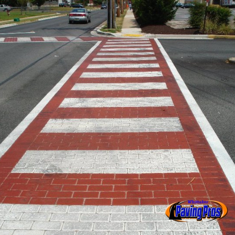 Use stamped asphalt for crosswalks